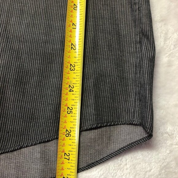 Giorgio Armani Long Sleeve Grey/Black Pinstripe Dress Shirt Size 16 - Picture 7 of 8
